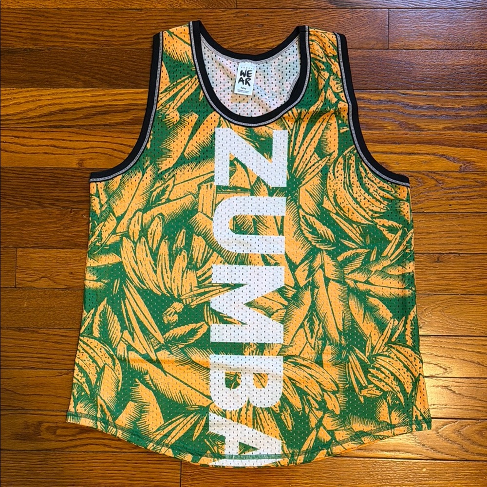 Zumba Green & Yellow Printed Mesh Tank Top